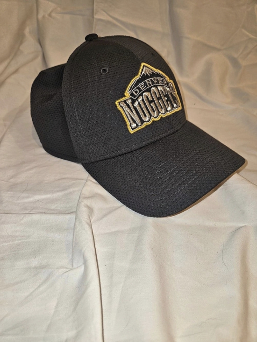 New Era Denver Nuggets New Era 39THIRTY Stretch Fit Hat Grey & Yellow
